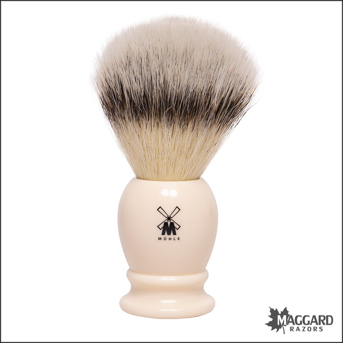 Muhle 33K257 Ivory Resin Handle Silvertip Fibre Synthetic Shaving Brush, 23mm