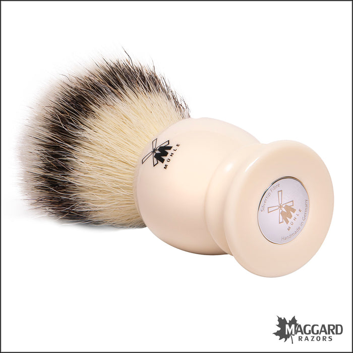 Muhle 33K257 Ivory Resin Handle Silvertip Fibre Synthetic Shaving Brush, 23mm