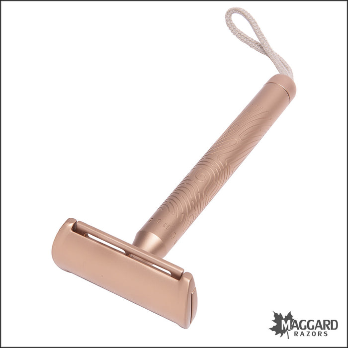 Muhle Companion Unisex Closed Comb DE Safety Razor, with Cord Hook - Rose Gold