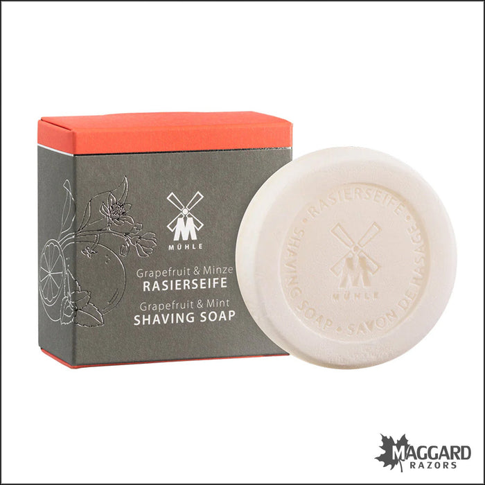 Muhle Grapefruit and Mint Shaving Soap Puck Refill, 2.3oz