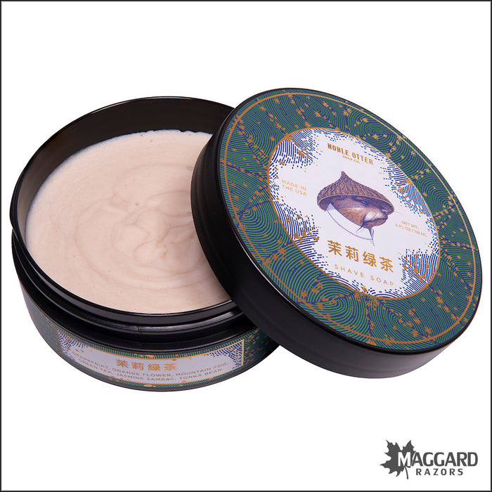Noble Otter Soap Co. Jasmine Green Tea Shaving Soap, 4oz