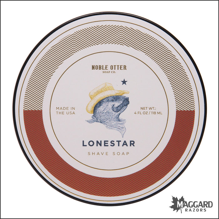 Noble Otter Soap Co. Lonestar Artisan Shaving Soap, 4oz
