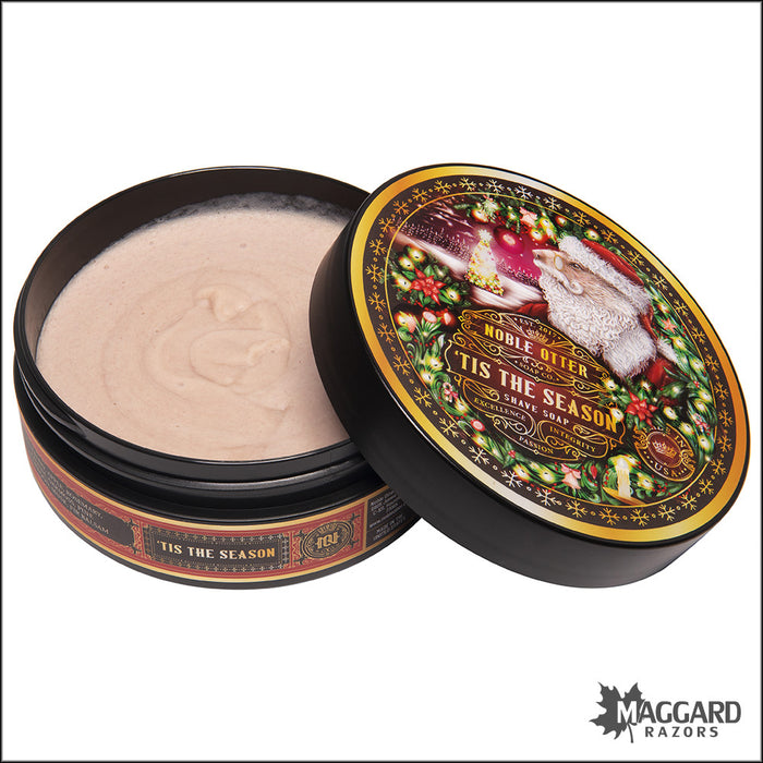 Noble Otter Soap Co. 'Tis the Season Artisan Shaving Soap, 4oz - Seasonal Release