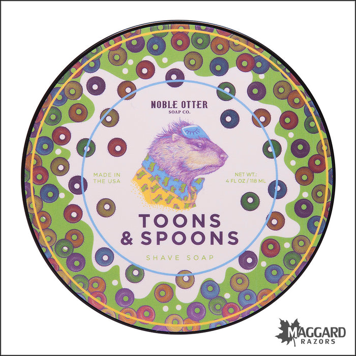 Noble Otter Soap Co. Toons and Spoons Shaving Soap, 4oz