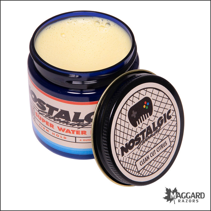Nostalgic Grooming Clean Cut Citrus Super Water Based Firm Hold Pomade, 4oz