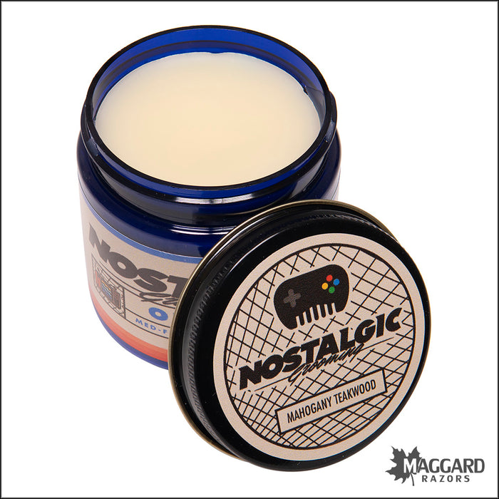 Nostalgic Grooming Mahogany Teakwood Firm-Medium Hold Oil Based Pomade, 4oz