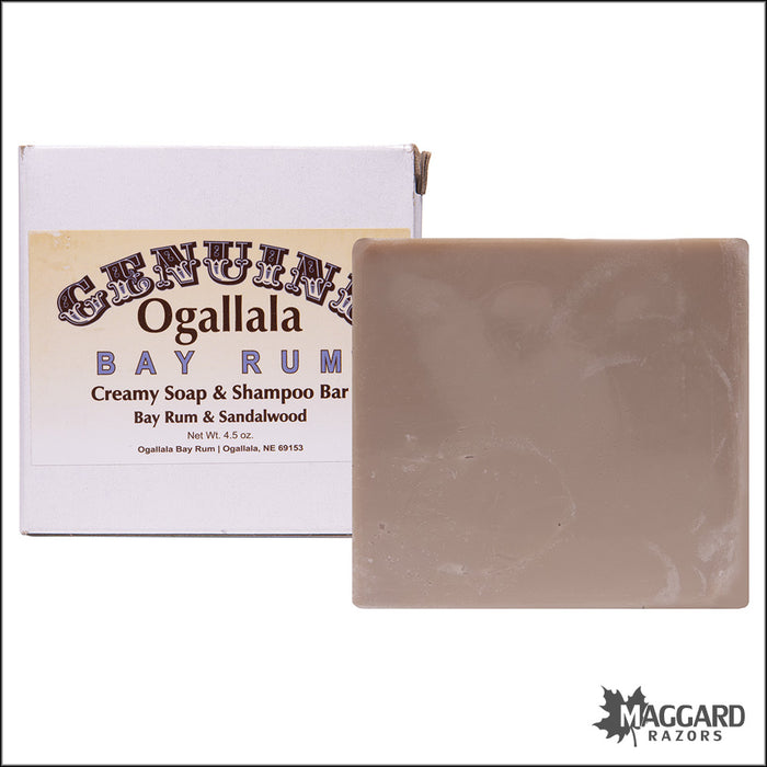 Ogallala Bay Rum and Sandalwood Bath Shampoo Bar, 4.5oz