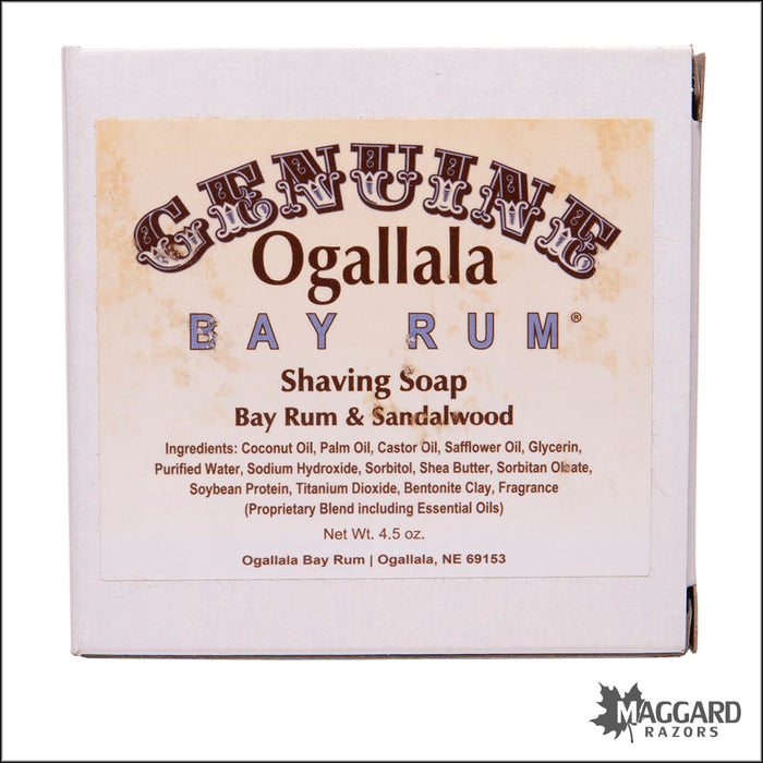 Ogallala Bay Rum and Sandalwood Shaving Soap, 4.5oz