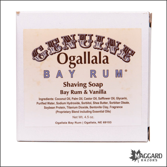 Ogallala Bay Rum and Vanilla Shaving Soap, 4.5oz