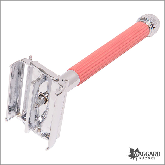 Parker 29L Pink Handle TTO Long Handled DE Safety Razor