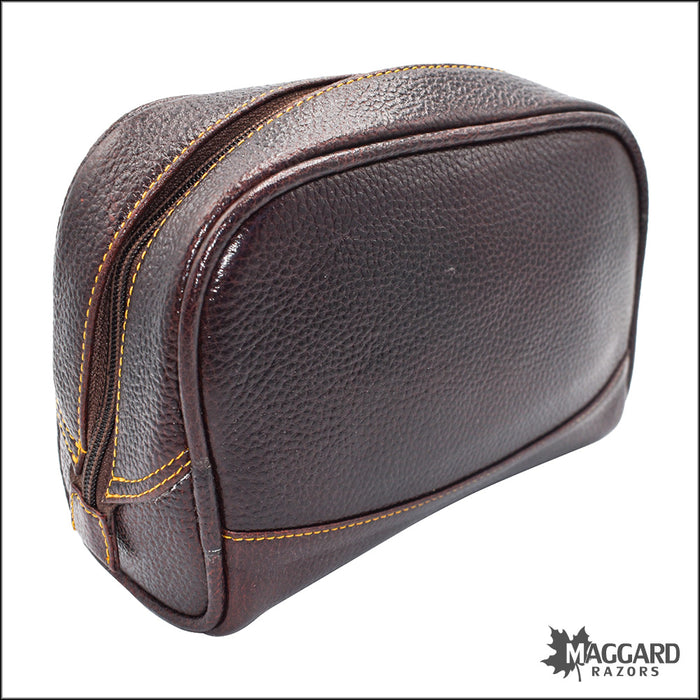 Parker Deluxe Leather Travel Shaving Bag, Large