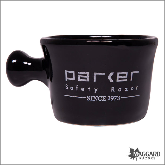 Parker Deluxe Stoneware Apothecary Style Shave Mug, Black