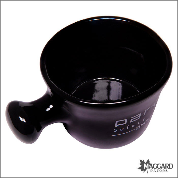 Parker Deluxe Stoneware Apothecary Style Shave Mug, Black