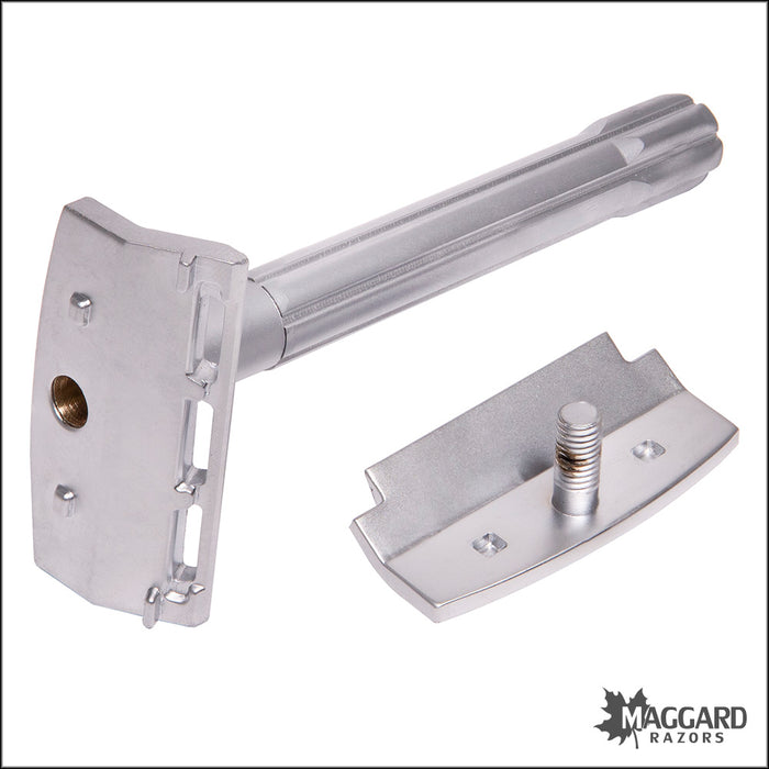 Parker SoloEdge Two Piece Single Edge Safety Razor, Satin Finish
