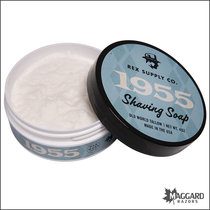 Rex Supply Co. 1955 Old World Tallow Shaving Soap, 4oz