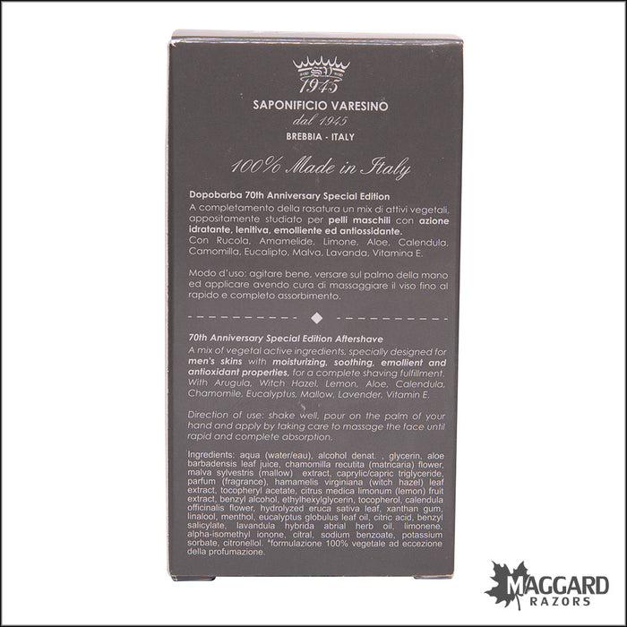 Saponificio Varesino 70th Anniversary Aftershave, 100ml - Special Edition