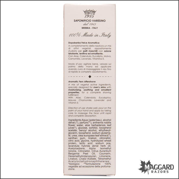 Saponificio Varesino Felce Aromatica Aftershave Splash, 125ml