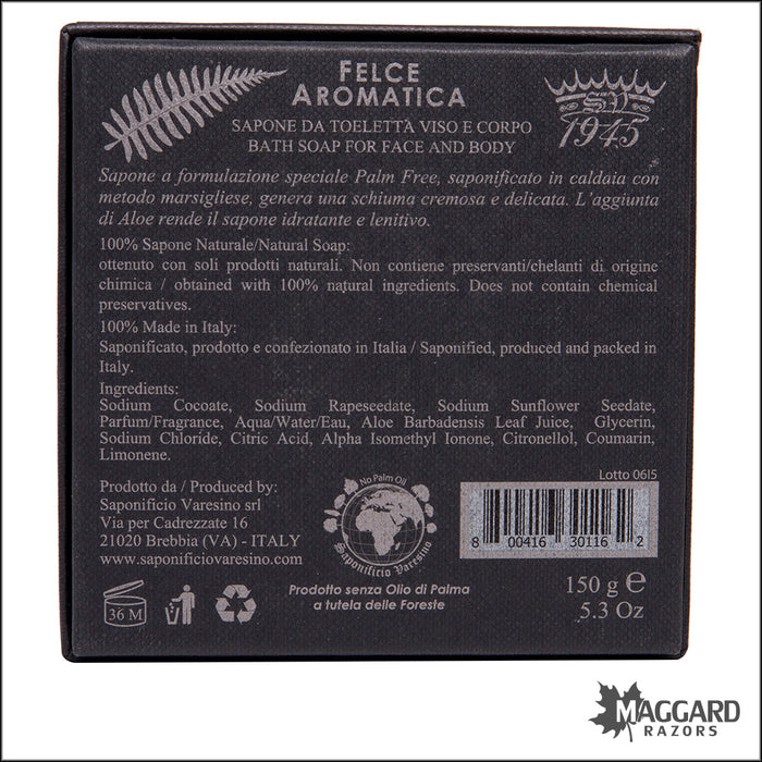 Saponificio Varesino Felce Aromatica Bath Soap, 150g