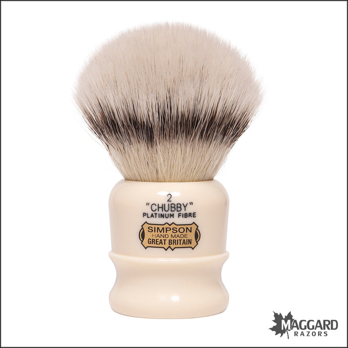 Simpson Chubby 2 Platinum Fibre Synthetic Shaving Brush, 27mm