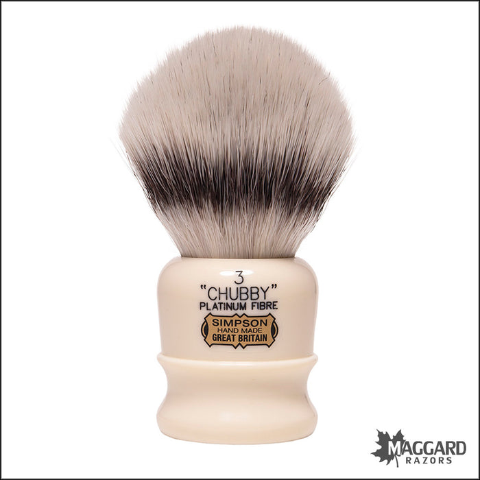 Simpson Chubby 3 Platinum Fibre Synthetic Shaving Brush, 31mm