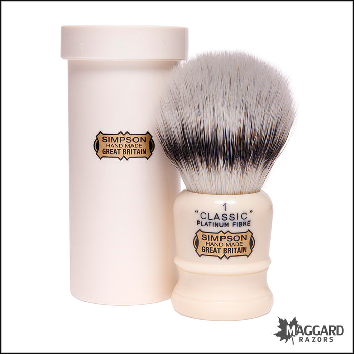 Simpson Classic 1 Platinum Grade Synthetic Bristle Shaving Brush, 21mm