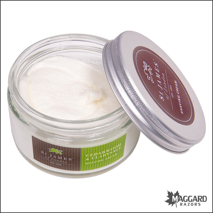 St James of London Cedarwood and Clarysage Shave Cream, 150ml
