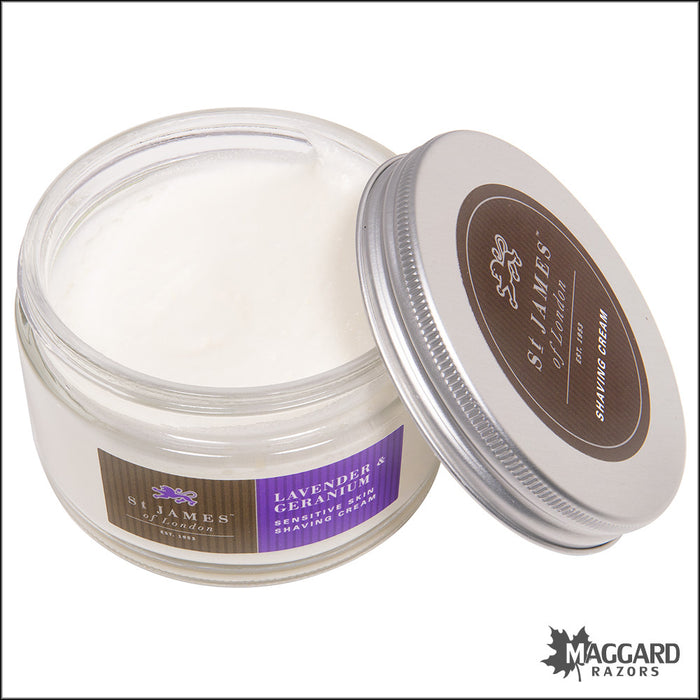 St James of London Lavender and Geranium Shave Cream, 150ml