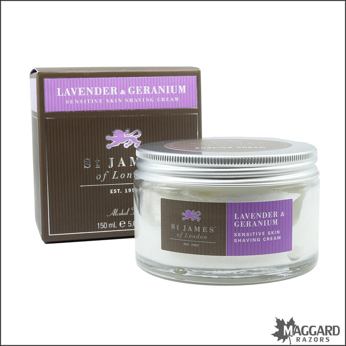 St James of London Lavender and Geranium Shave Cream, 150ml