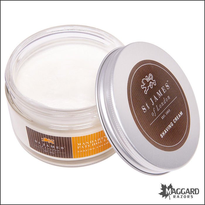 St James of London Mandarin and Patchouli Shave Cream, 150ml