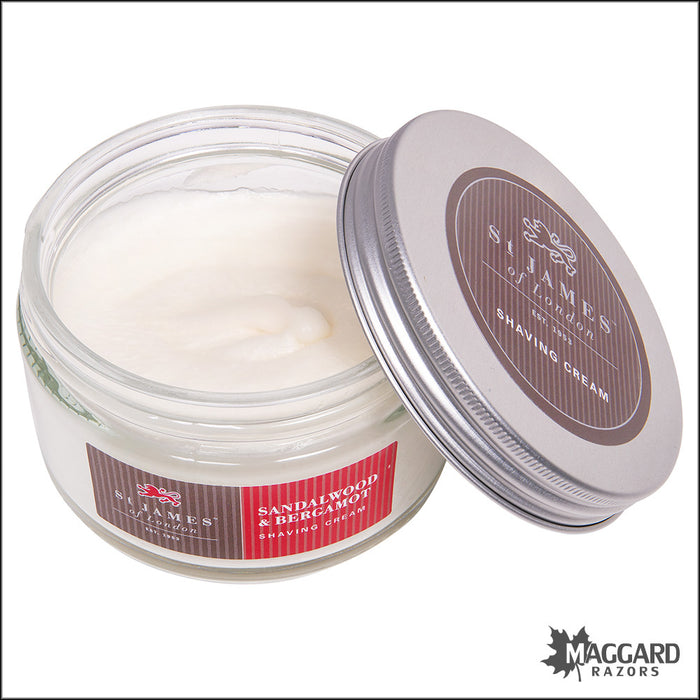 St James of London Sandalwood and Bergamot Shave Cream, 150ml
