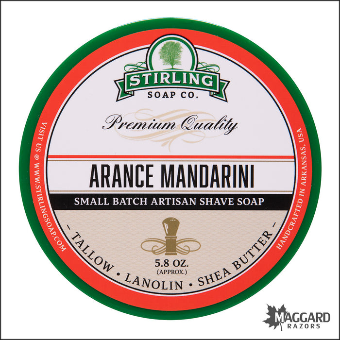 Stirling Soap Co. Arance Mandarini Shaving Soap, 5.8oz - Seasonal Release