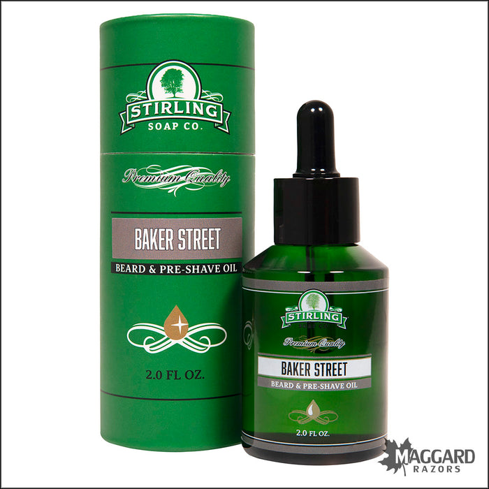 Stirling Soap Co. Baker Street Beard and Pre-Shave Oil, 2oz