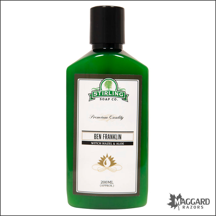 Stirling Soap Co. Ben Franklin Witch Hazel and Aloe Aftershave, 200ml
