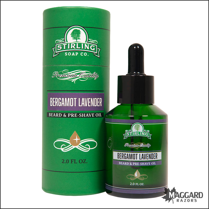 Stirling Soap Co. Bergamot Lavender Beard and Pre-Shave Oil, 2oz