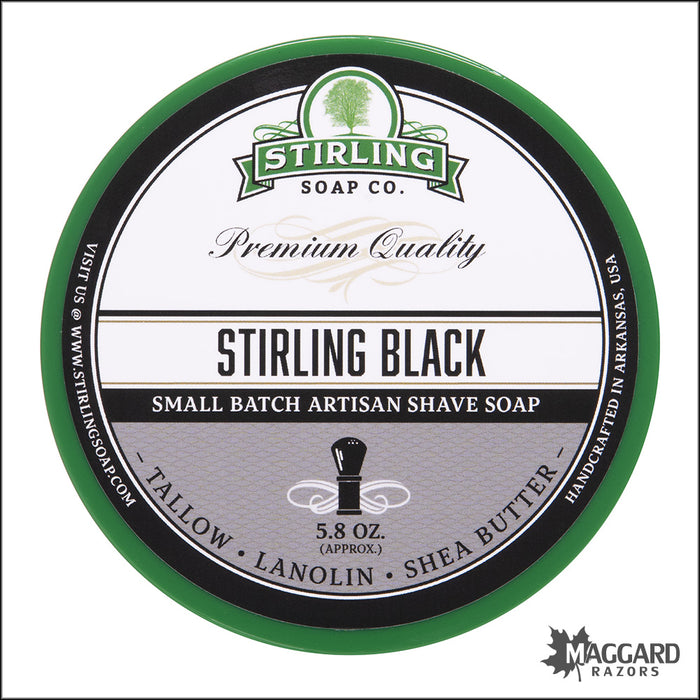 Stirling Soap Co. Stirling Black Shaving Soap, 5.8oz - Seasonal Release