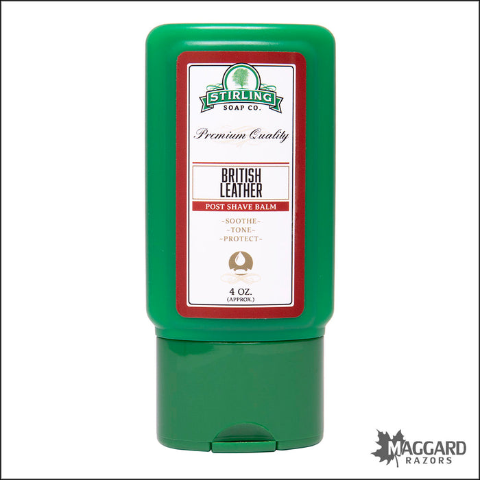 Stirling Soap Co. British Leather Aftershave Balm, 4oz - Seasonal Release