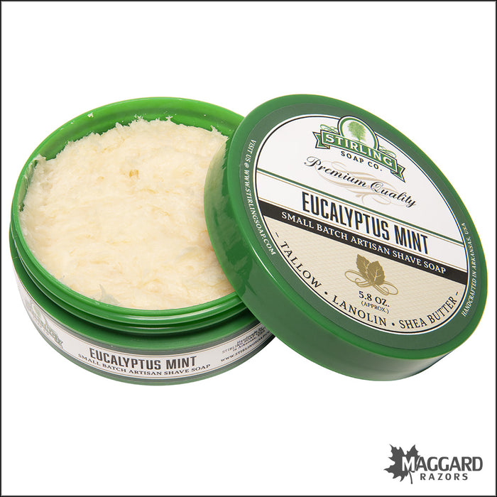 Stirling Soap Co. Eucalyptus Mint Shaving Soap, 5.8oz