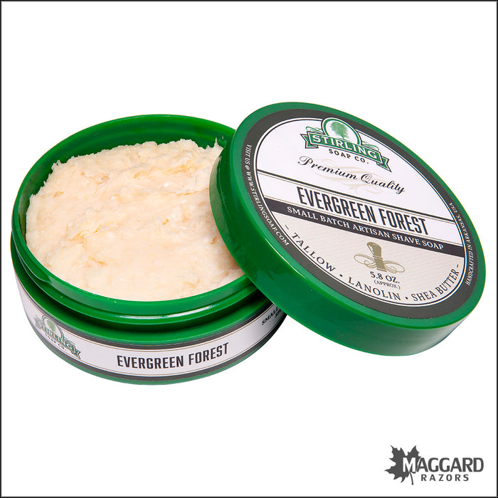Stirling Soap Co. Evergreen Forest Shaving Soap, 5.8oz - Seasonal Release