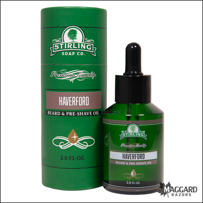 Stirling Soap Co. Haverford Beard and Pre-Shave Oil, 2oz