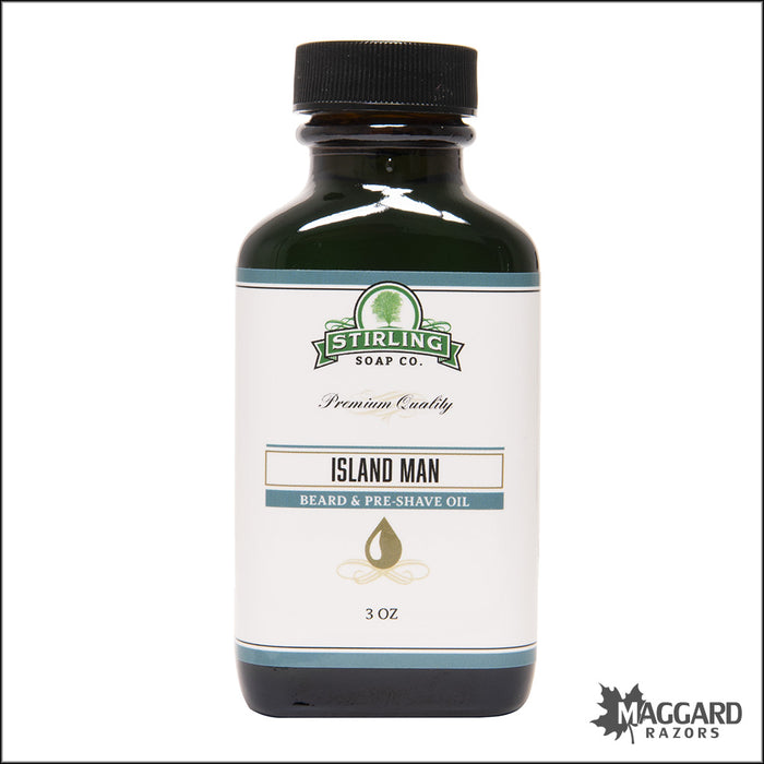 Stirling Soap Co. Island Man Beard and Pre-Shave Oil, 3oz - Seasonal Release