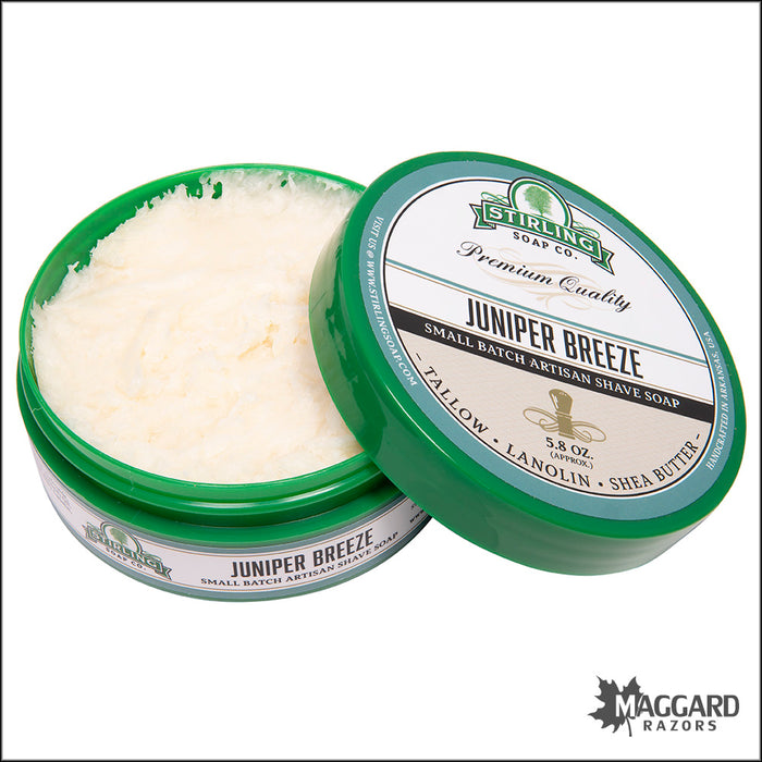 Stirling Soap Co. Juniper Breeze Shaving Soap, 5.8oz - Seasonal Release
