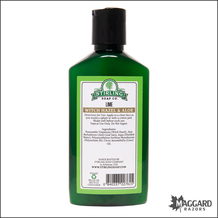 Stirling Soap Co. Lime Witch Hazel and Aloe Aftershave, 200ml - Seasonal Release