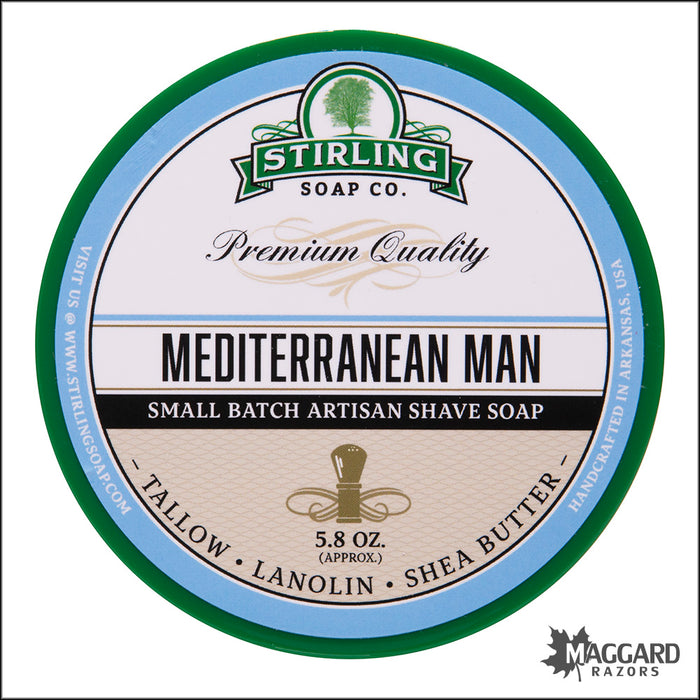 Stirling Soap Co. Mediterranean Man Shaving Soap, 5.8oz