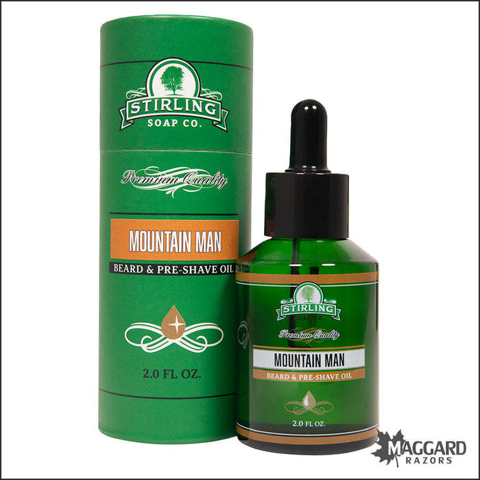 Stirling Soap Co. Mountain Man Beard and Pre-Shave Oil, 2oz