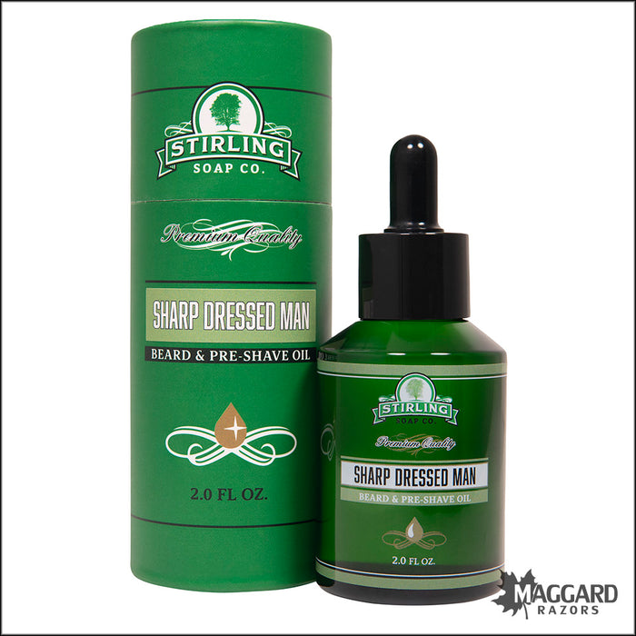 Stirling Soap Co. Sharp Dressed Man Beard and Pre-Shave Oil, 2oz