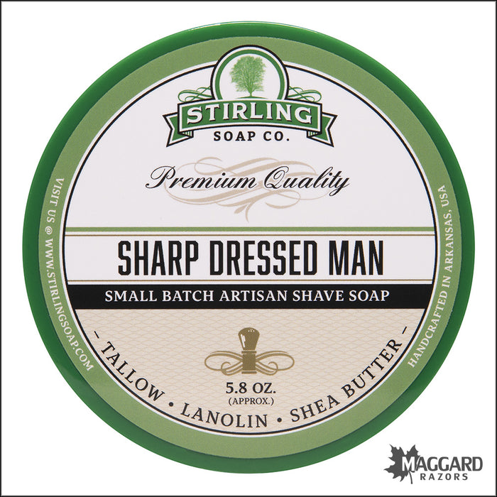 Stirling Soap Co. Sharp Dressed Man Shaving Soap, 5.8oz