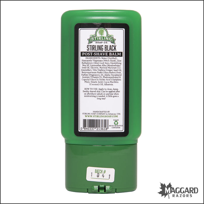 Stirling Soap Co. Stirling Black Aftershave Balm, 4oz - Seasonal Release