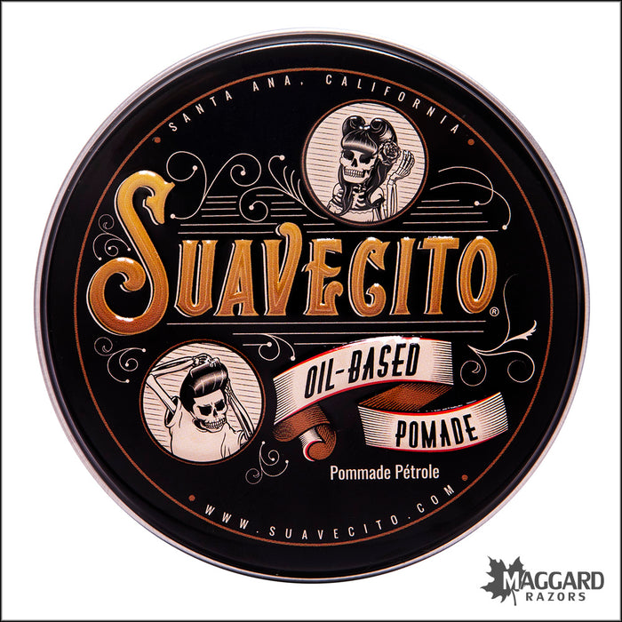 Suavecito Oil Based Pomade, Medium Hold, High Shine Pomade - 3oz