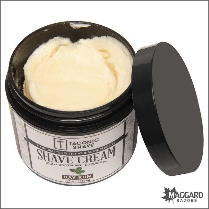 Taconic Shave Bay Rum Organic Shave Cream, 4oz