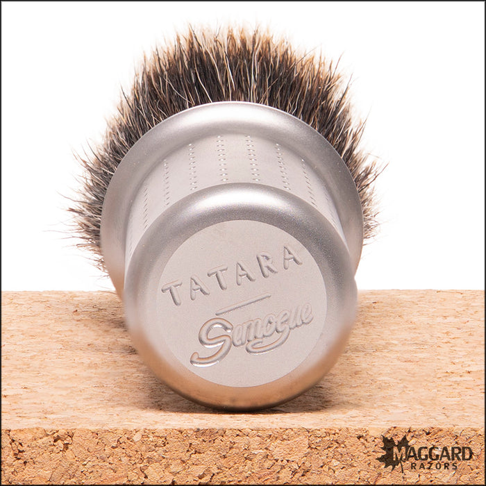 Tatara Razors Masamune Matte Stainless Steel Synthetic Fiber Shaving Brush, 24mm